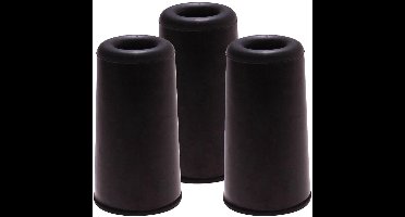 Benson Deurbuffers / deurstoppers - 3x - zwart - rubber - 75 x 40 mm - deurstop