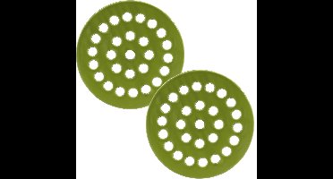 Esschert Design Bloemenschikker voor in vaas - 2x - bloemverdeler - boeketring - Dia 12,5 cm - groen - vaas raster - dolomiet