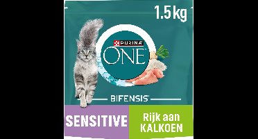 PURINA® ONE® Sensitive - Kattenbrokjes - Kalkoen - 4 x 1.5 kg
