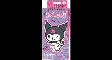 Hello Kitty & Kuromi MINI Creatieve Kleurboek – 24 × 10,5 cm – Kleurboek met Illustraties & Stickers – Tekenset