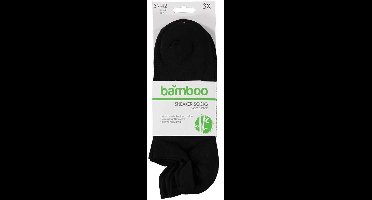 Apollo - 6-Pack - Bamboe Sneakersokken - Hiel Lipje - Antibacterieel - Heren / Dames - zwart - 43-46 - 121473001
