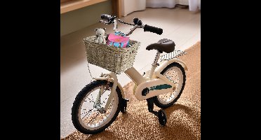 Van der Leeden Fietsmand kinderfiets - Bakkersmand - lichtbruin - 34 x 24 x 20 cm - gevlochten riet - bevestigen voorzijde