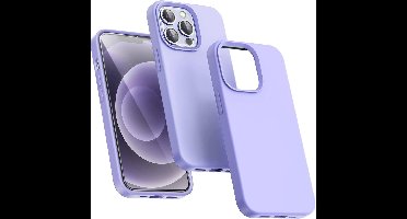 Hoesje Geschikt voor iPhone 14 Pro Max – Liquid Siliconen Backcover – Lila