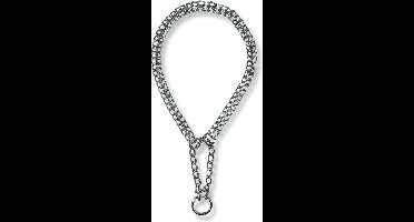 Topmast Slipketting Deluxe - Halsband Hond - Dubbel - Zilver - 40 cm - Sliphalsband - Voor Honden