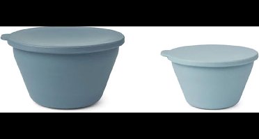 Liewood Dale Opvouwbare Kom Set - Sea Blue/Whale Blue Mix