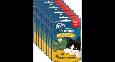 8x Felix Naturally Delicious Kip - Kattensnack - 50g