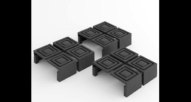 Deuba - 12x Vloerbeschermer - Anti Kras - Rubber - Zwart