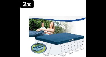2x Intex 28037 Framebad Afdekzeil 400x200cm
