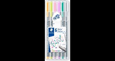 STAEDTLER triplus fineliner - Box 6 st pastel colours