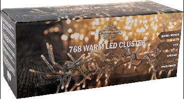 Svenska Living Clusterverlichting - 768 led lampjes -warm wit - 450 cm transparant snoer - kerstverlichting