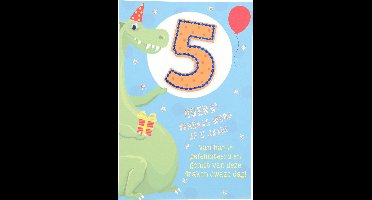 Cijferkaarten - De mooiste Leetijd - Verjaardagskaart Hoera! Vandaag word je 5 jaar! Van?