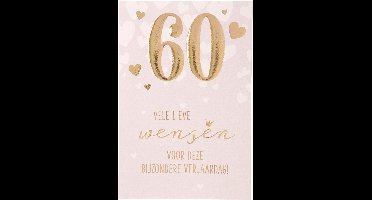 Cijferkaart - De mooiste Leetijd - Verjaardagskaart 60 - 1 stuk - 16.6 x 11.6 cm