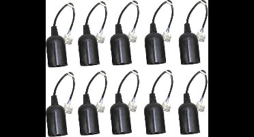 Set van 10 E27 verhuisfitting - Lamphouder E27 - Verhuisfitting met kroonsteen - 10CM kabel
