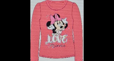 Minnie Mouse T-shirt Love Roze Maat 122