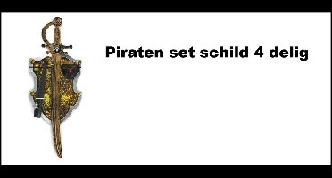 Piraten set schild 4 delig kids - Piraat piraten schip ahoy verkleed