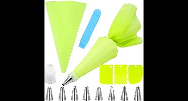 Springos Taart Decoratie Set | 14-Delig | Herbruikbaar | Vaatwasserbestendig | Groen