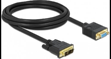 Kabel dvi 12+5 mannelijk naar vga vrouw 2 m