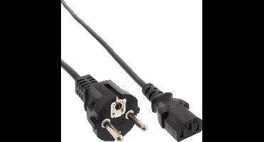 InLine Stroomkabel met C13 plug - zwart - 1 meter