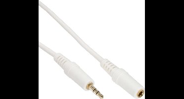 3,5mm Jack stereo audio verlengkabel - verguld / wit - 5 meter
