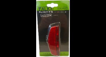 Falkx Modern achterlicht - LED - 2 LEDs - Low battery indicator - 80/50mm montage - Inclusief batterijen