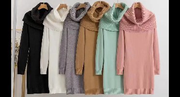 Trui Joya met Grote Col - Zachte Coltrui - S/M - Roze