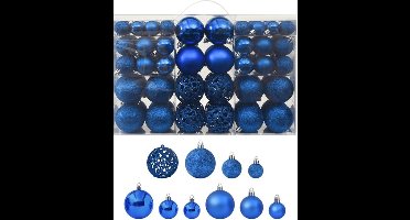 vidaXL - 100-delige - Kerstballenset - blauw