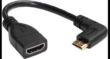 Mini HDMI - HDMI adapter - 90° haaks naar links - versie 1.4 (4K 30Hz) - 0,15 meter