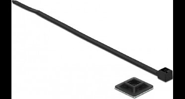 Tie-wraps 200 x 2,5mm (10 stuks) met zelfklevende houders (10 stuks) / zwart - UV resistent