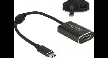 Premium USB-C naar HDMI en USB-C PD adapter met DP Alt Mode (4K 60 Hz) / zwart - 0,20 meter