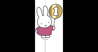 Haza Original Nijntje Verjaardagskaars - 1 Jaar Meisjes Roze/wit