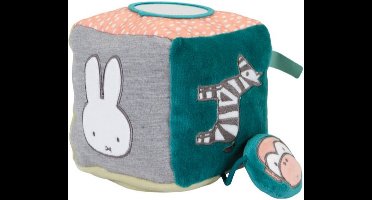 Nijntje | Baby kubus met labels | Spelen en ontdekken | Roze 13 x 13 cm