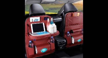 LuxeBass Autostoel Organizer Stoelorganizer (bordeauxrood)- Auto Organizer - Car Seat Organizer - LB479