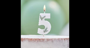 RIETHMULLER - Cijferkaars met natuurlijke bladeren voor verjaardag