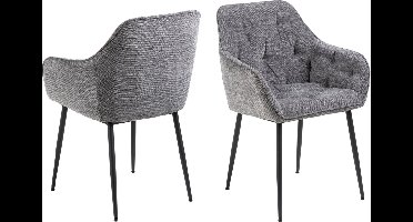 Giga Living Eetkamerstoel Zion - Antraciet Stof - Zithoogte 47cm - Set van 2