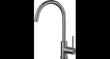 Inventum IMK601BS - Keukenkraan - Mengkraan - C-uitloop - Waterbesparend - Zwart RVS