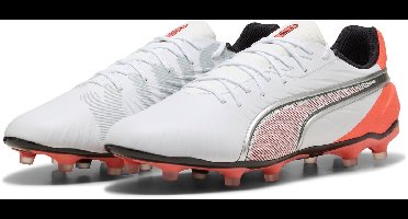 PUMA KING MATCH FG/AG Unisex Sportschoenen - PUMA White-PUMA Silver-Glowing Red