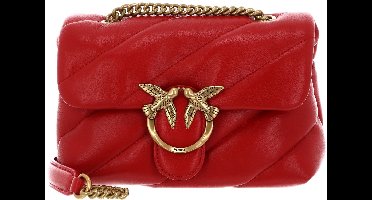 PINKO Leren Schoudertas Love Puff Mini CL Sheep Nappa Red - Antique Gold Rood