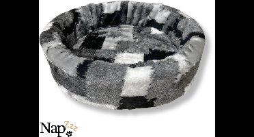 NapZZZ Hondenmand/Kattenmand - Mix Blok Zwart - 46 x 40 x 13 cm