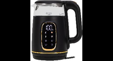 Adler - Waterkoker - Elektrische glas waterkoker 1.7L - Temperatuurregeling - LED-display, AD 1305 bg - Zwart en goud