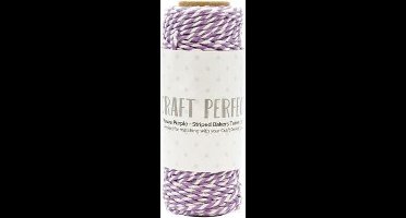 Hobbydraad Koord paars - Tonic Studios striped bakers twine 2mm 25m mauve purple - 1 stuk