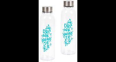 Set van 2 drinkflessen 500 ml – lekvrije kunststof waterflessen voor koude dranken