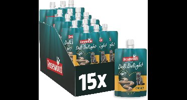 Rosewood Deli Delight Kip - Kattensnack Mousse - Zachte Puree met Hoog Vochtgehalte - Zonder Toegevoegd Zout of Suiker - 15 zakjes à 80g