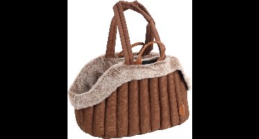 Draagtas hond – Draagtas kat – Flamingo Tuke Bruin – 49 x 30 x 32 cm – binnenhoes wasbaar 30°C – afwasbaar – veiligheidsriem – draagriemen – reistas hond & reistas kat