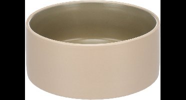 Voerbak hond – drinkbak hond – eetbak hond keramiek – topkwaliteit geglazuurde keramiek! – Ø16,5 cm – 800ml – Flamingo eet- en drinkpot Anca beige & groen