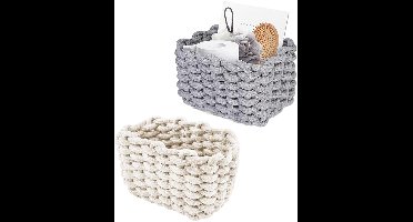 Boraboi® Set van 2 stijlvolle katoenen opbergmanden voor diverse toepassingen in huis