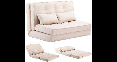 Sofa Bed – Slaapbank – Bedbank – Verstelbare Bank – Compacte Bank – 6 Verstelbare Rugleuning – Ademend Linnen Stof