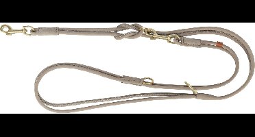 Trixie hondenriem pure verstelbaar rond gestikt leer lichtgrijs