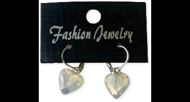 Opaliet hartjes oorbellen - fashion jewelry