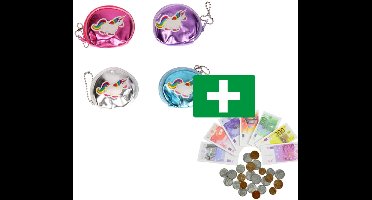 Mini Portemonnee Eenhoorn - Inclusief Speelgeld Munten En Biljetten