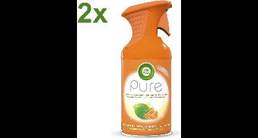 Air Wick Pure Luchtverfrisser – Mandarine & Limette – 2x 250 ml – Droge Spray met Frisse Citrusgeur - DUO DEAL!